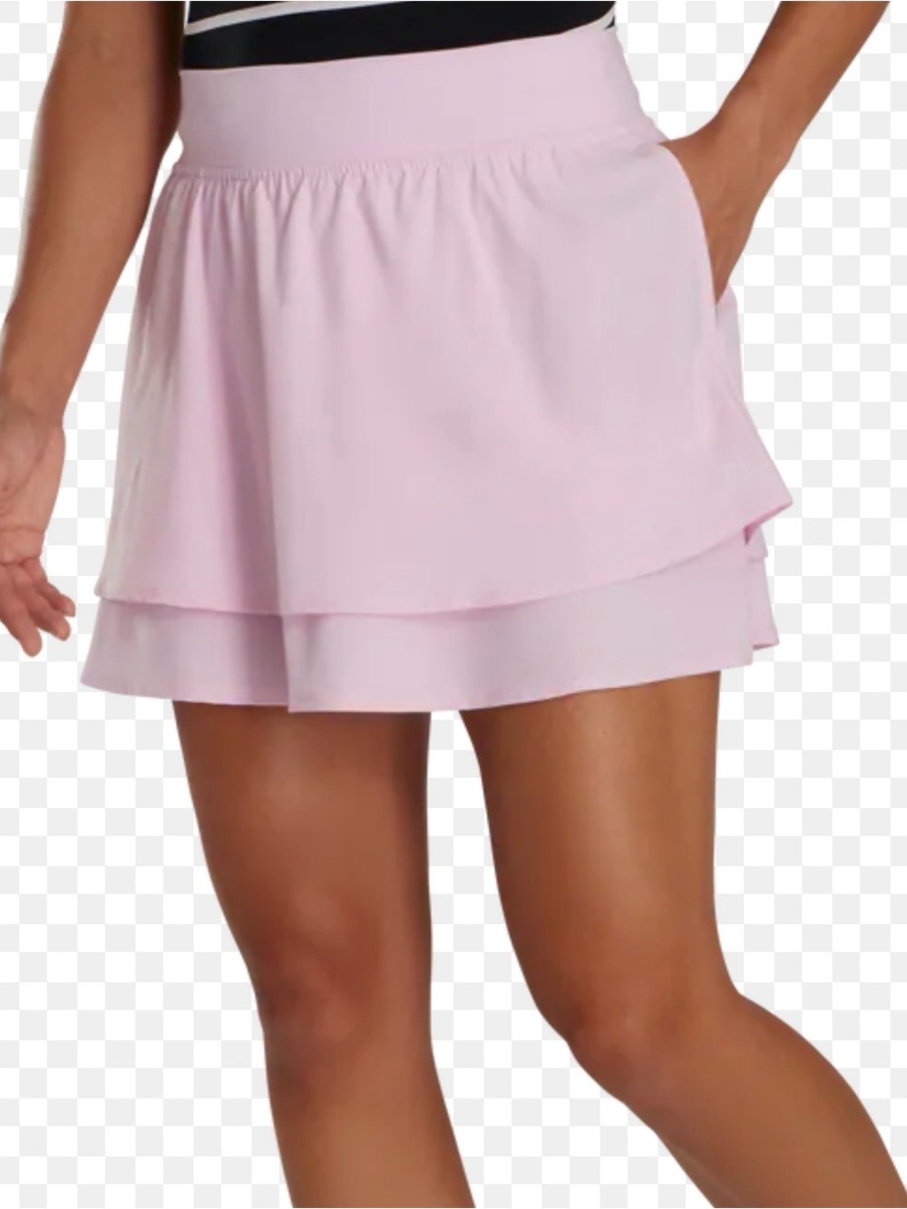 FootJoy Performance Layered Golf Skort Women's S Light Pink Tiered Zip Pockets
